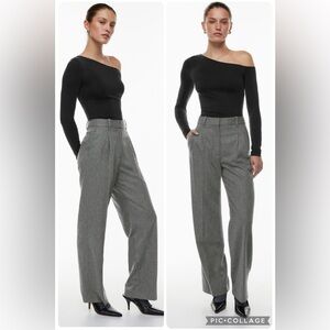 Aritzia Wilfred The Effortless Pants Cashmere Wool Blend Wide Leg Size 12p